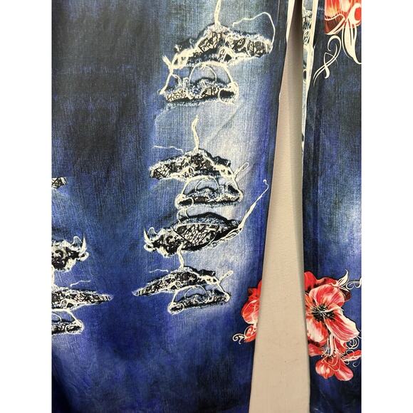 Joo Bee USA Floral Pants‎ Womens Small Multi Color Stretch Bold Festival Artsy - Picture 6 of 7